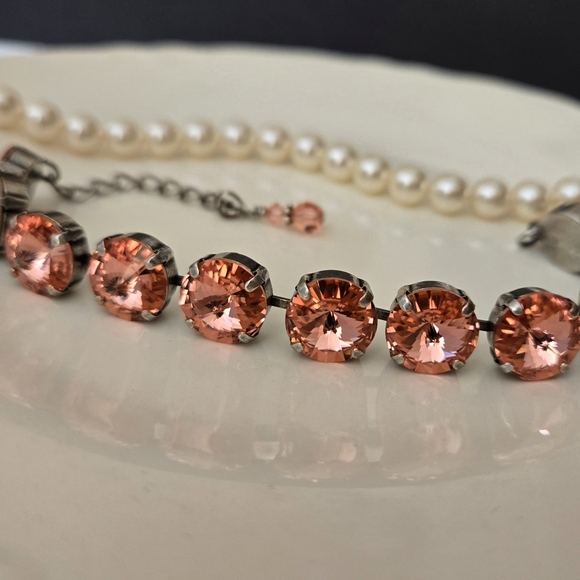 Austrian Crystal Bracelet in Antique Silver - Picture 5 of 10